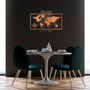 Wallity World Map With Compass - Cobre y Nogal